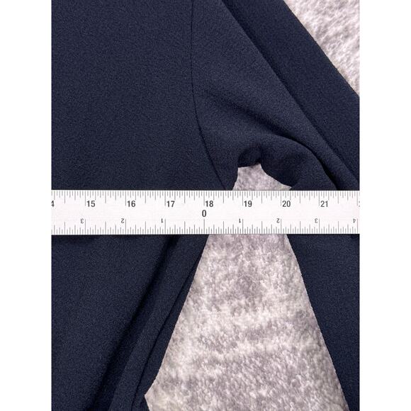 Enza Costa Jumpsuit 2 / US Medium Womens Blue Crepe Wrap Front Wide Leg - Picture 3 of 8